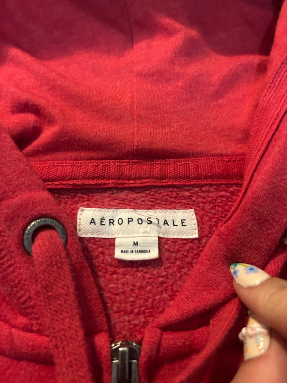 Aeropostale Red Full Zip Logo Hoodie - Picture 5 of 5
